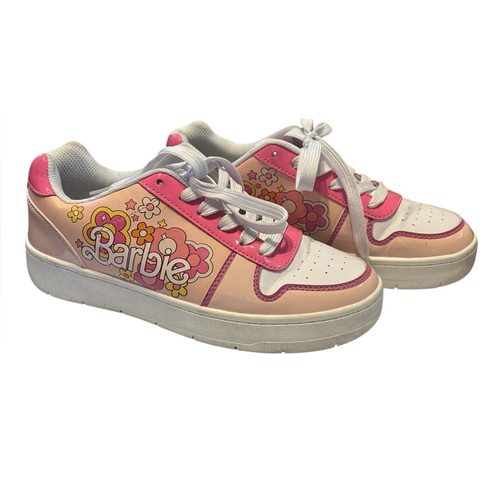 Barbie Floral Pink Sneakers. Size 7 Gently used
